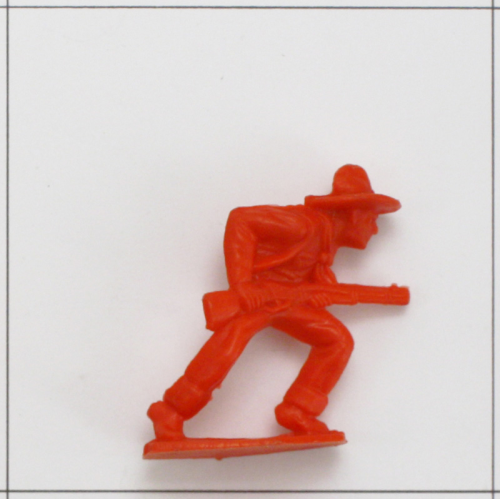 Cowboy laufend mit Gewehr im Anschlag, (K) Rot