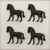 4 Pferde, schwarz,  kleine Tierfiguren