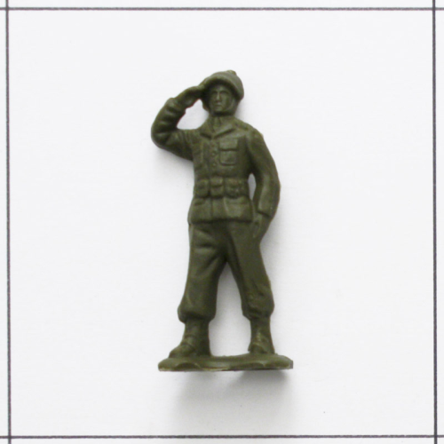 Soldat grüßend, oliv<br />Weichplastik, Bergen Toys