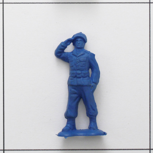Soldat grüßend, dunkelblau<br />Weichplastik, Bergen Toy