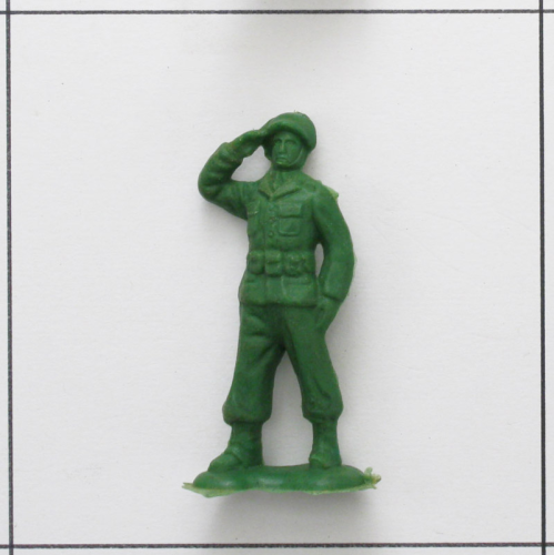 Soldat grüßend, grün<br />Weichplastik, Bergen Toy
