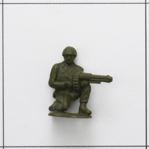 Soldat, knieend mit MG, oliv<br />Weichplastik, Bergen Toys