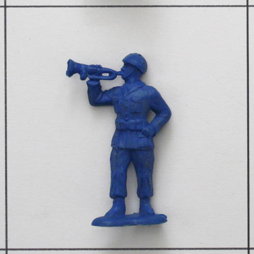 Soldat mit Trompete, dunkelblau<br />Weichplastik, Bergen Toy
