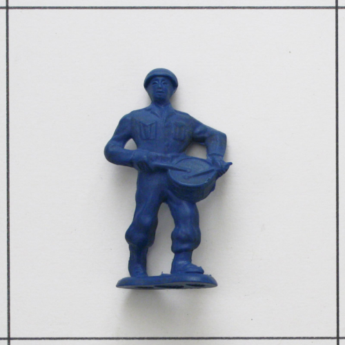 Soldat mit Trommel, dunkelblau<br />Weichplastik, Bergen Toy
