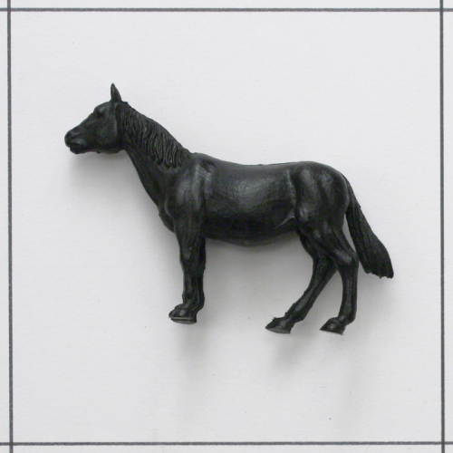 Pferd stehend, Kopf gerade, schwarz<br />Weichplastik, Timpo Bauernhof, Farm