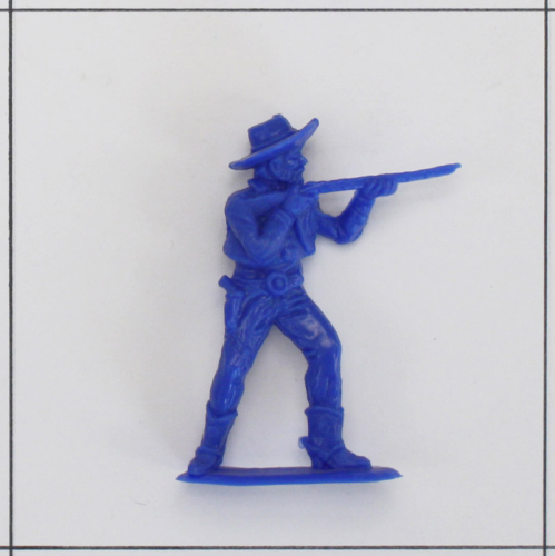 Cowboy, Gewehr im Anschlag, 70mm<br />Sonderfarbe Blau, Heinerle, Domplast