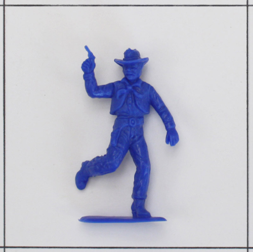 Cowboy rennend, 70mm<br />Sonderfarbe Blau, Heinerle, Domplast