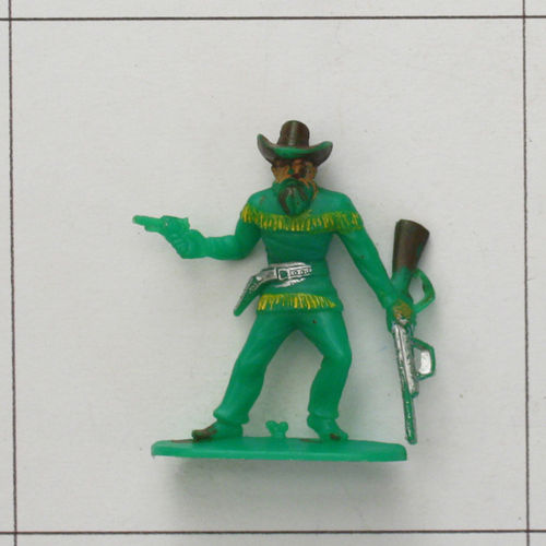 Trapper mit Gewehr und Pistole, grün, teilbemalt, Jean Höfler