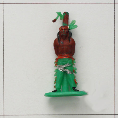 Indianer am Marterpfahl, grün, teilbemalt, Jean Höfler