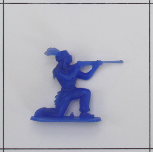 Indianer knieend mit Gewehr, blau, Jean Höfler