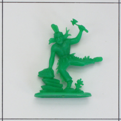 Indianer springend mit Tomahawk, grün, Jean Höfler