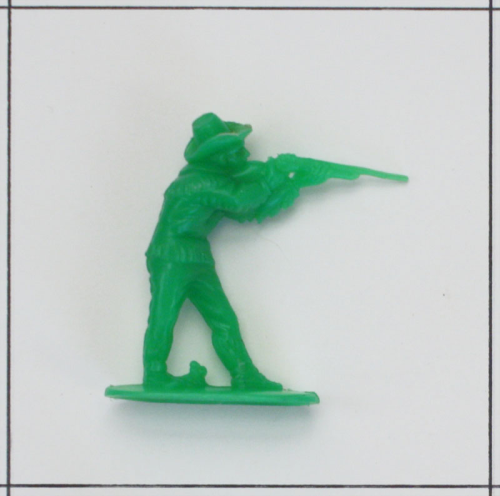 Trapper mit Gewehr zielend, grün, Jean Höfler