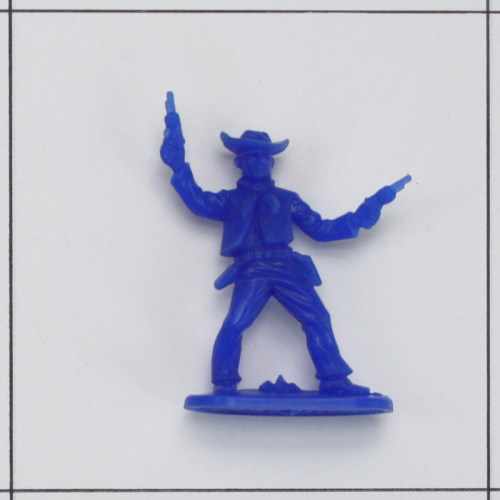 Cowboy stehend mit 2 Pistolen, blau, Jean Höfler