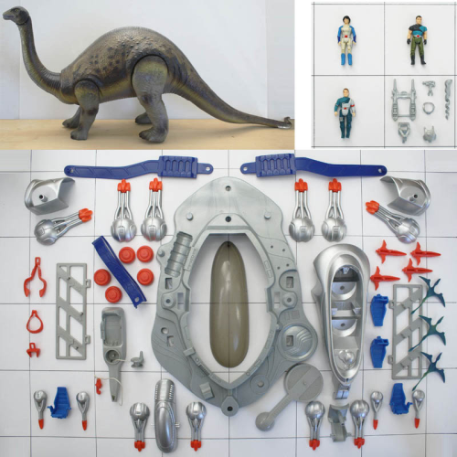 Brontosaurus mit 3 Figuren, Dino-Riders, Tyco, Serie 2