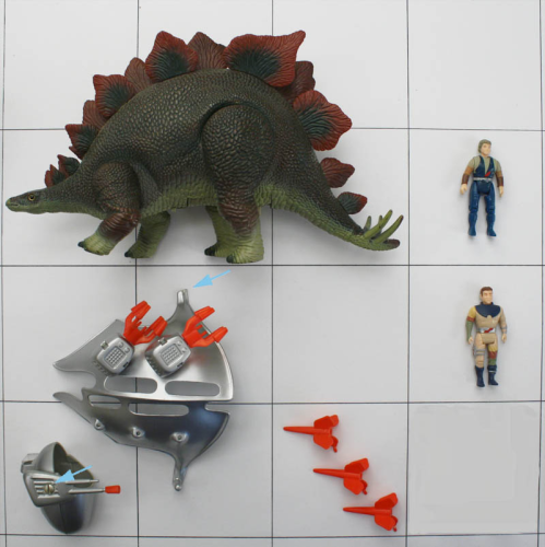 Stegosaurus mit Targ & Vega, Dino-Riders Tyco, Serie 2