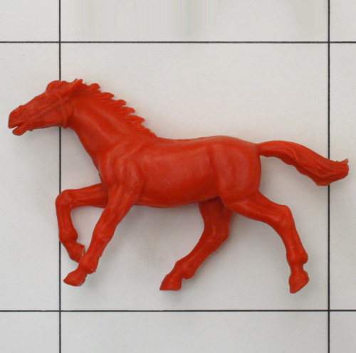 Pferd laufend, rot, 70 mm, Elastolin, Weichplastik