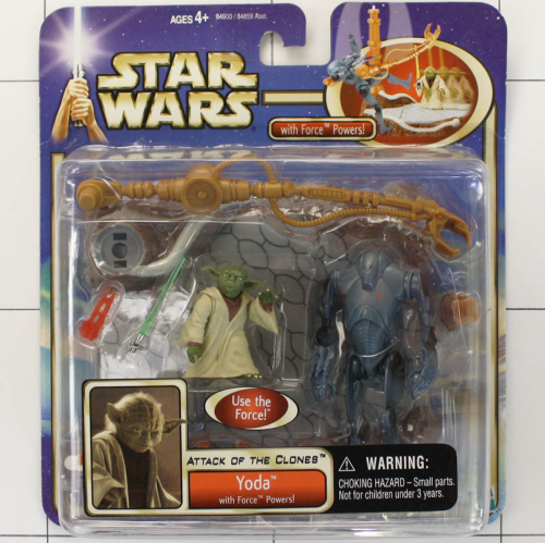 Yoda with Force Power, Attack of the Clones, Star Wars, Episode 2, Hasbro