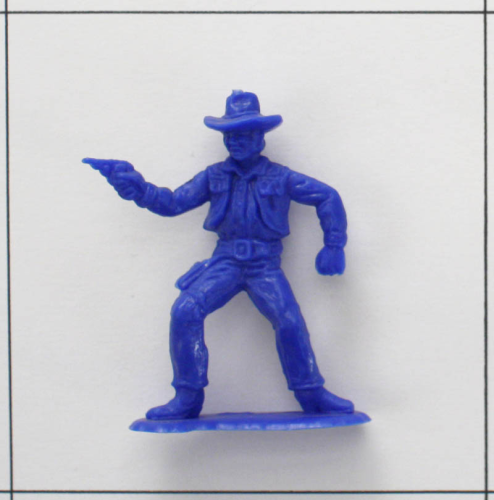 Cowboy stehend, 70mm<br />Sonderfarbe Blau, Heinerle, Domplast