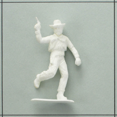 Cowboy rennend, 70mm, Hartplastik Weiß, Heinerle, Domplast