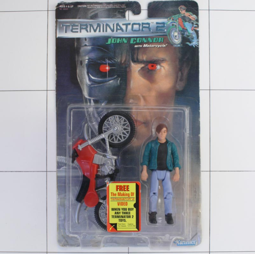 John Connor mit Motorcycle, Terminator 2, Actionfigur Kenner