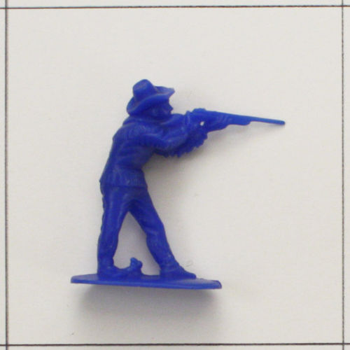 Trapper mit Gewehr zielend, blau, Jean Höfler