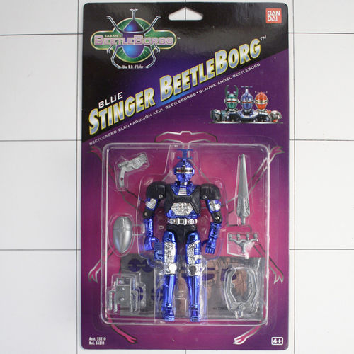 Blue Stinger Beetleborg, Saban`s Beetleborgs, Bandai, Actionfigur