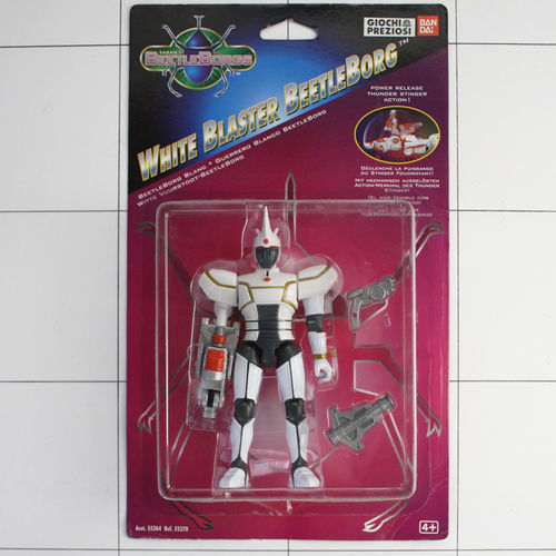 White Blaster Beetleborg, Saban`s Beetleborgs, Bandai, Actionfigur