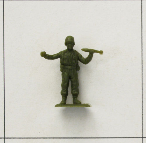 Soldat, Granate hochhaltendt, olivgrün, Infanterie Serie 1, Heinerle