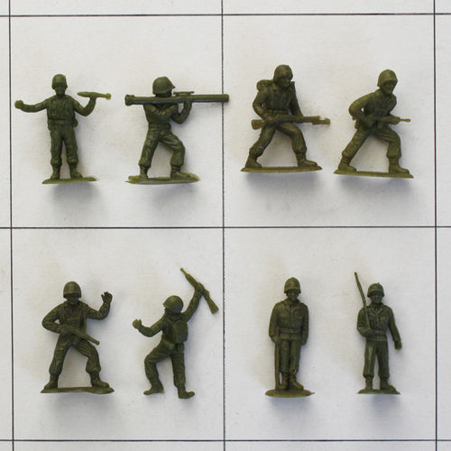 Alle 8 Infanterie Soldaten, oliv, Serie 1, Heinerle