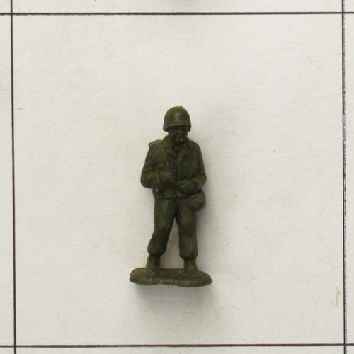 Soldat, stehend mit Marschgepäck und MP, oliv, Infanterie Serie 2, Heinerle