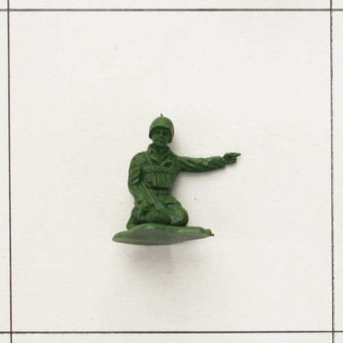 Soldat kniend, zeigend, grün, Infanterie Serie 2, Heinerle