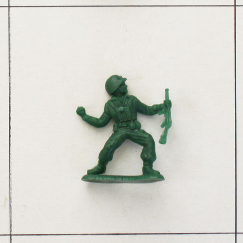 Soldat, Handgranate werfend, mit MP, grün, Infanterie Serie 2, Heinerle