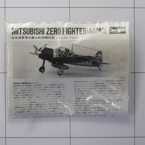 Mitsubishi Zero A6M3, Hasegawa 1:72, Plastik-Bausatz