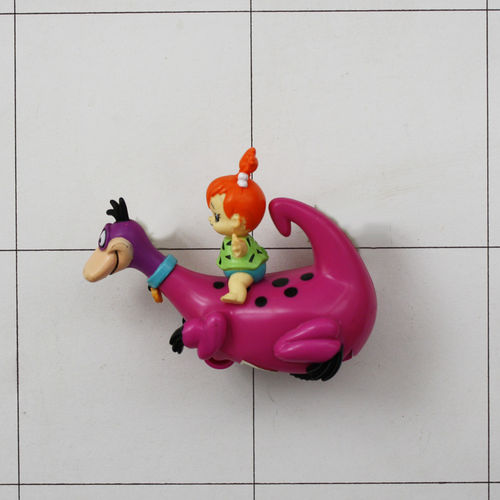Pebbles auf Dino, Flintstones, Wind Up, Wackelfigur, Beley Toys